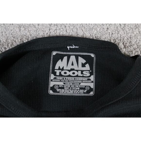 Mac Tools Black 2XL Graphic Print Thermal Henley Vintage Pull Over Mechanic - Picture 4 of 6